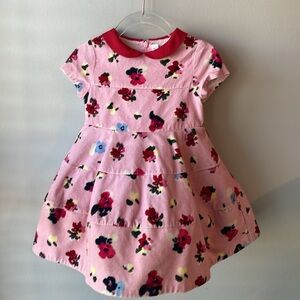 Simonetta Mini Pink‎ Floral Collar Dress with Tulle Skirt